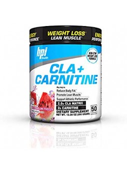 BPI Sports Cla + Carnitine Non-Stimulant Weight Loss Supplement Powder Rainbow Ice 12.34 Ounce